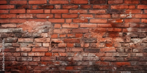 Seamless red brick wall texture. Brick wall wallpaper. Texture pattern for continuous replicate 