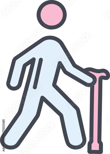 Walking Stick Vector Icon