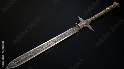 sword on black background