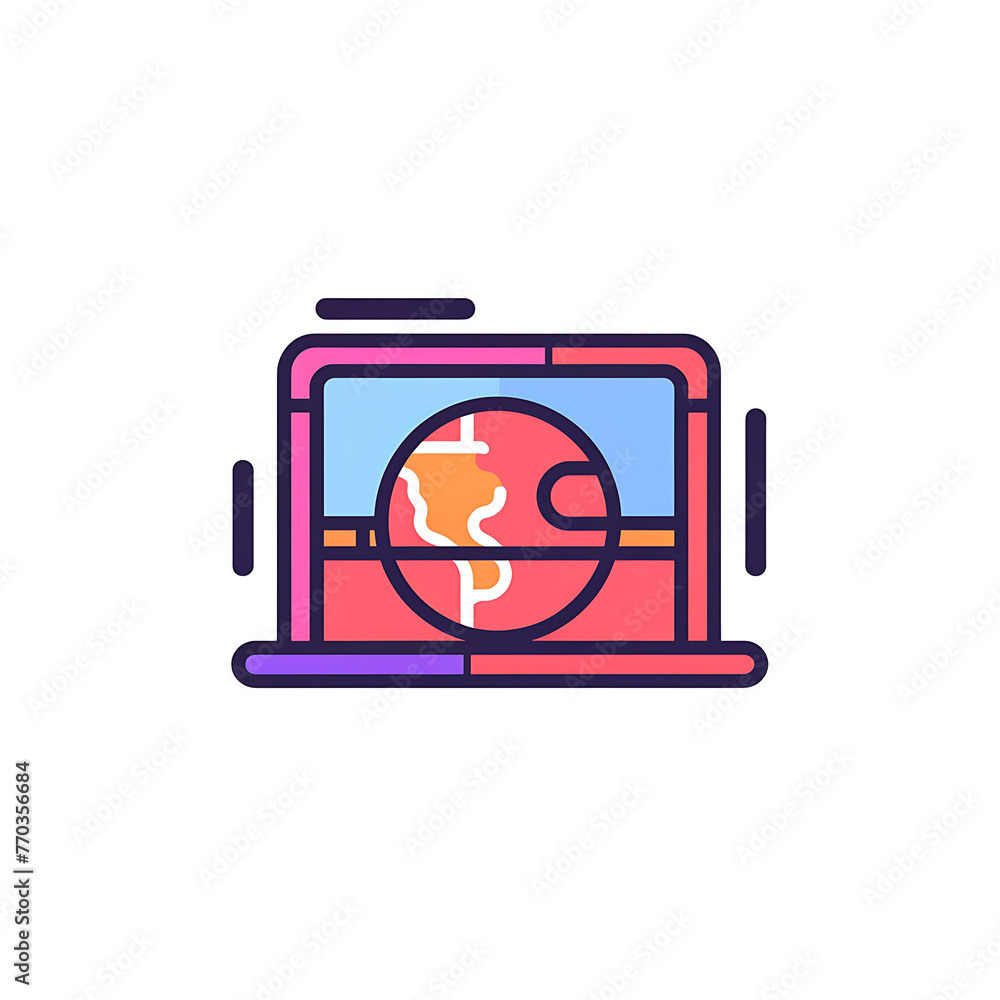 Online Class icon on white background Online Class icon on white background