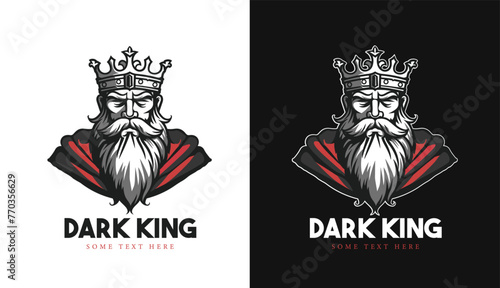 king logo. lord logo illustration design. beard logo