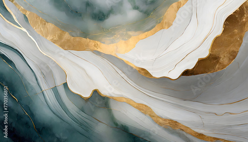 serene scene inspired by the pure white Thassos marble, using oil techniques to convey. Generative AI. photo