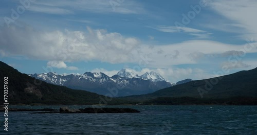 Mountain Lakes Of Tierra del Fuego National Park In Ushuaia, Tierra del Fuego, Argentina. Timelapse photo