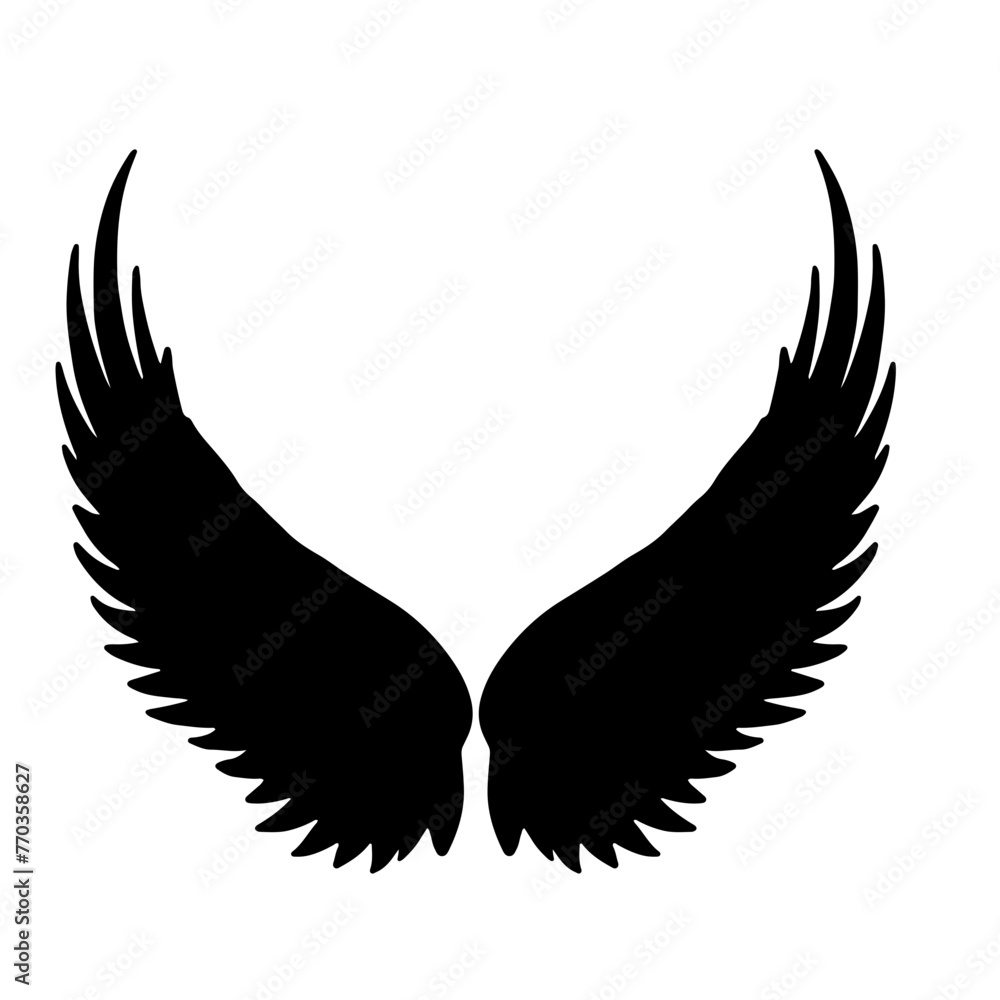 Obraz premium wings tattoo vector silhouette