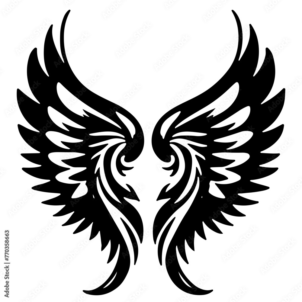wings tattoo vector silhouette wings tattoo vector silhouette