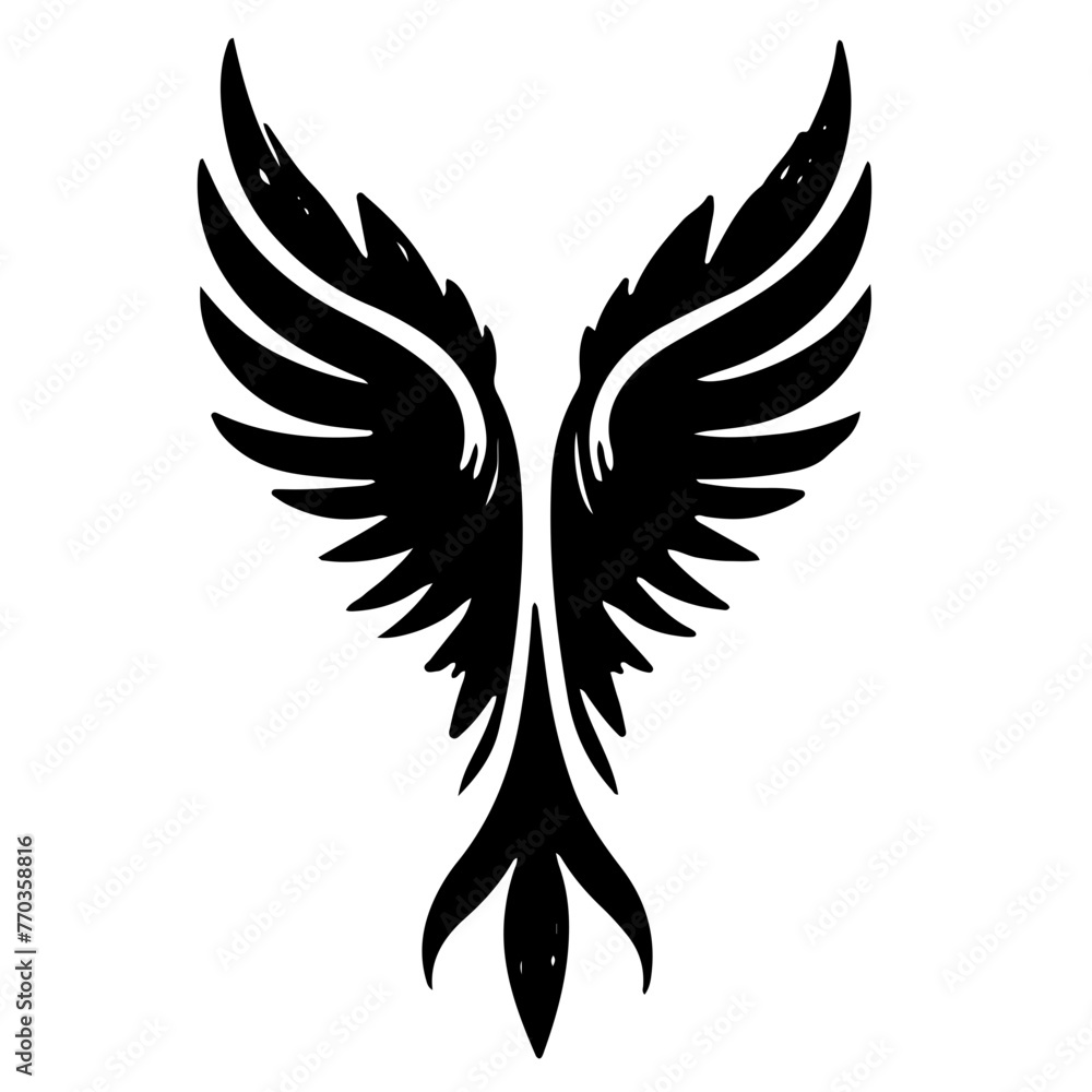 Obraz premium wings tattoo vector silhouette