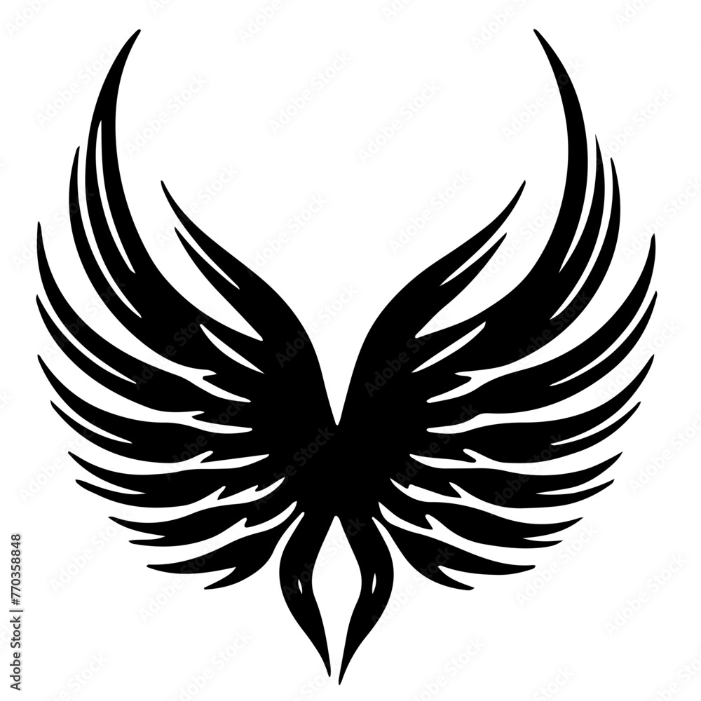 wings tattoo vector silhouette wings tattoo vector silhouette