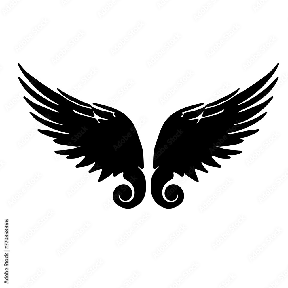 Fototapeta premium wings tattoo vector silhouette