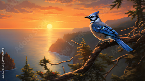 bird in the sunset