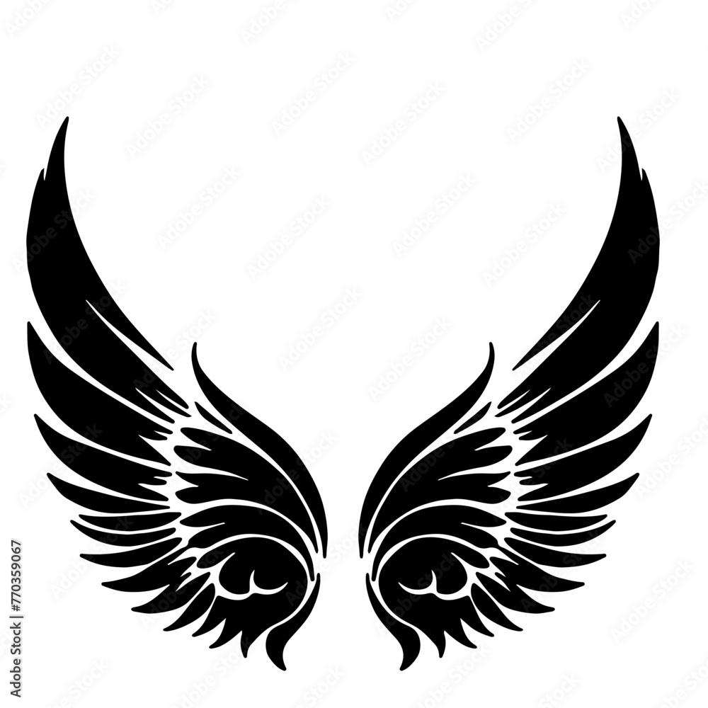 Fototapeta premium wings tattoo vector silhouette