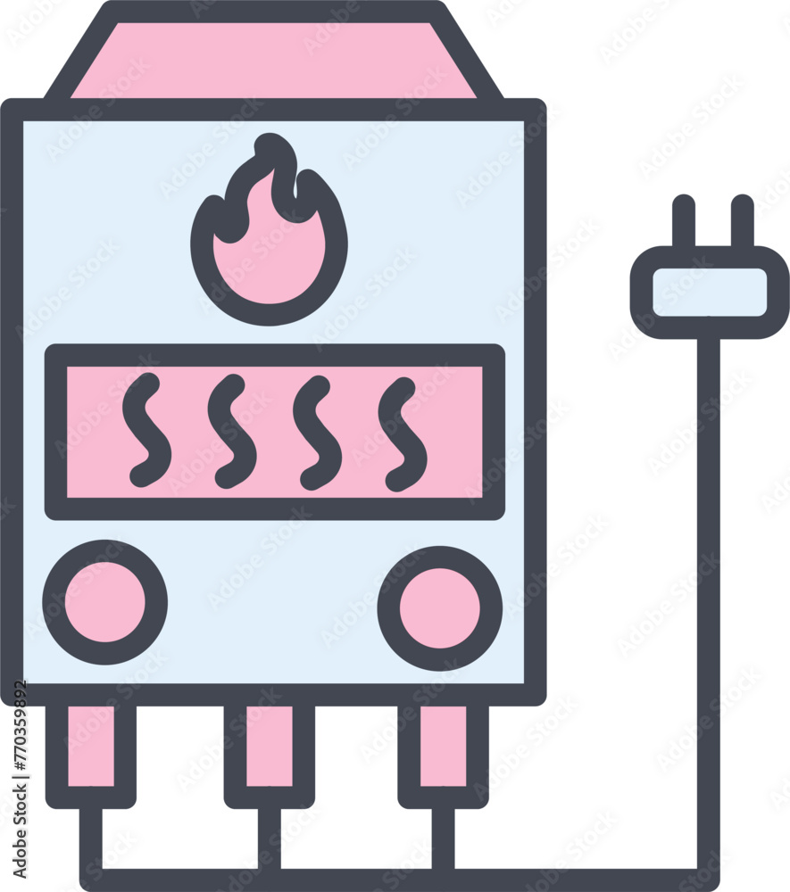 Electric Furnace Vector Icon Electric Furnace Vector Icon