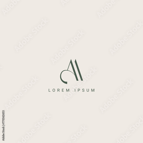 AM, MA Alphabet Letters Logo Monogram