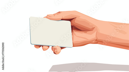 hand hold card flat vector isolated on white background