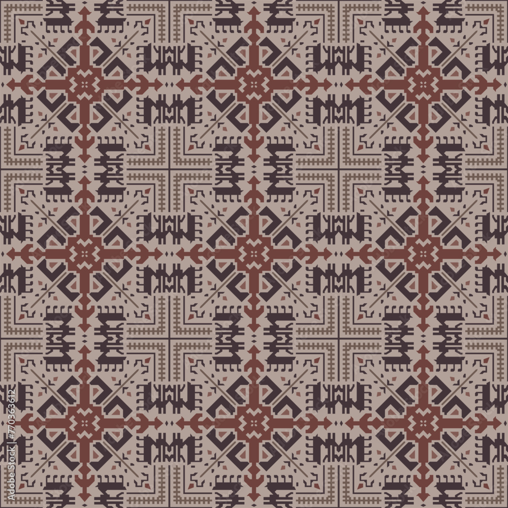 Japanese Tribal Square Vector Seamless Pattern Japanese Tribal Square Vector Seamless Pattern