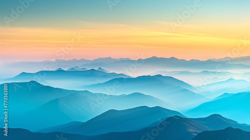 Serene Mountain Layers at Sunrise