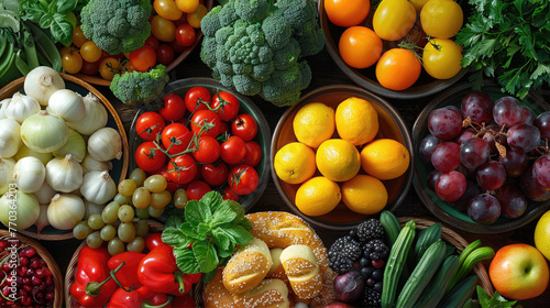 Variety of vegetables in the bowls  perfect ingredient for any dish