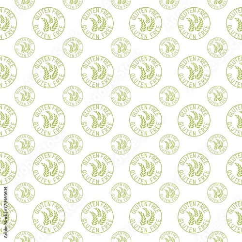 Gluten free grain icon isolated seamless pattern on white background