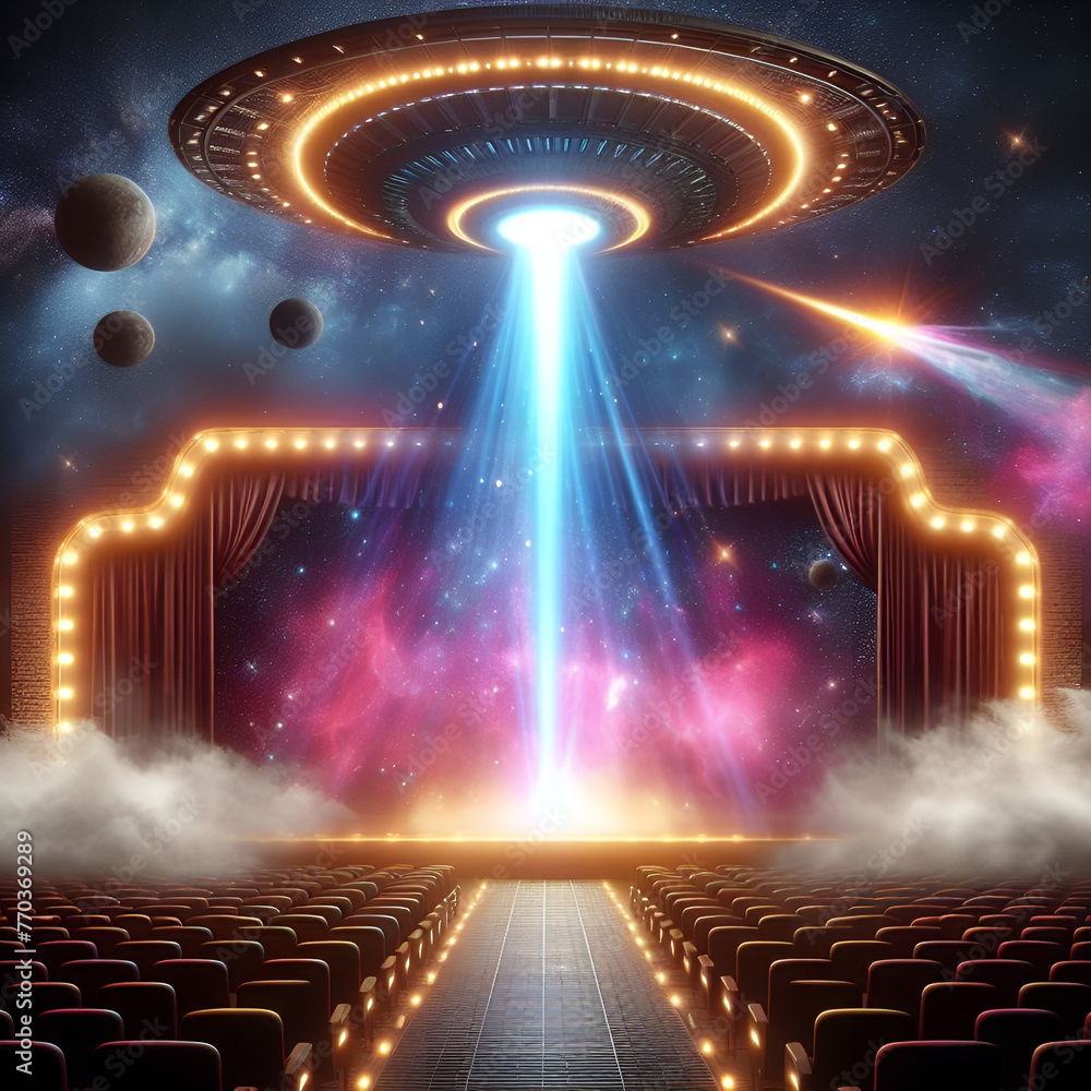 Obraz premium space scenery stage.Generative AI