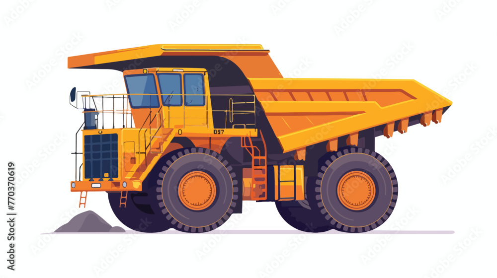 Large mining dump truck at the construction site. Power