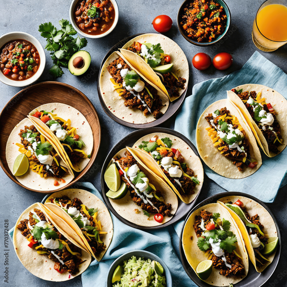 wide variety of tacos, each presentation done in a unique and delicious way.
