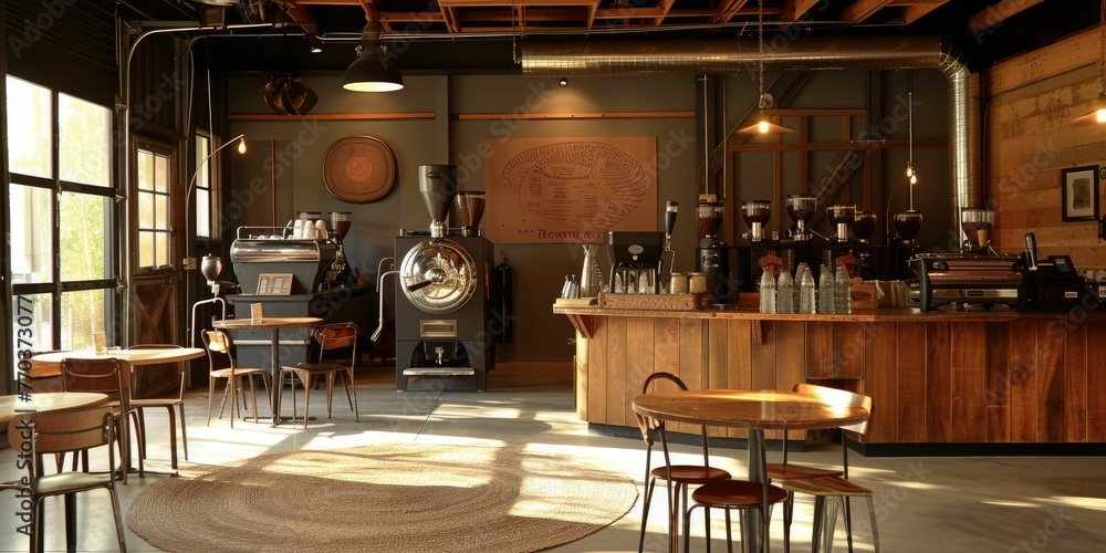 roastery with warm and inviting earthy tones