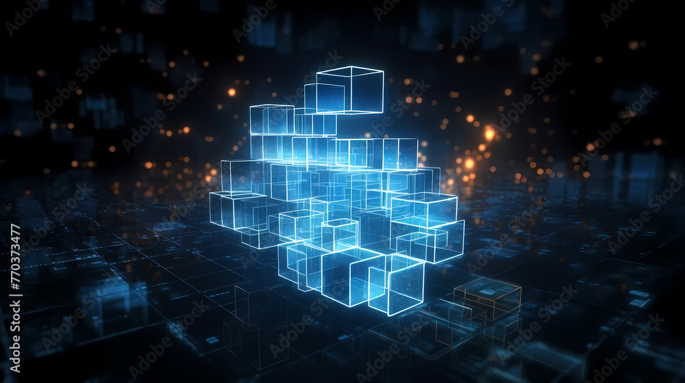 Fototapeta premium Infographics on big data array and future background