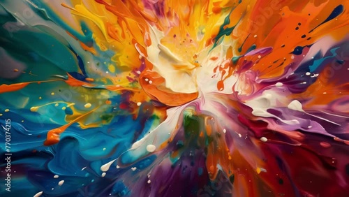 Vibrant explosions of color create a dynamic and captivating abstract image that draws you in.