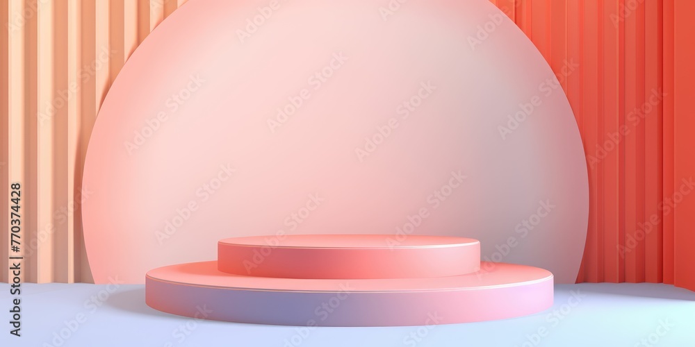Minimalistic simple mock up background with a podium pedestal for products Minimalistic simple mock up background with a podium pedestal for products