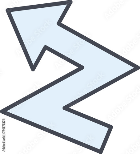 ZigZag Arrow Vector Icon