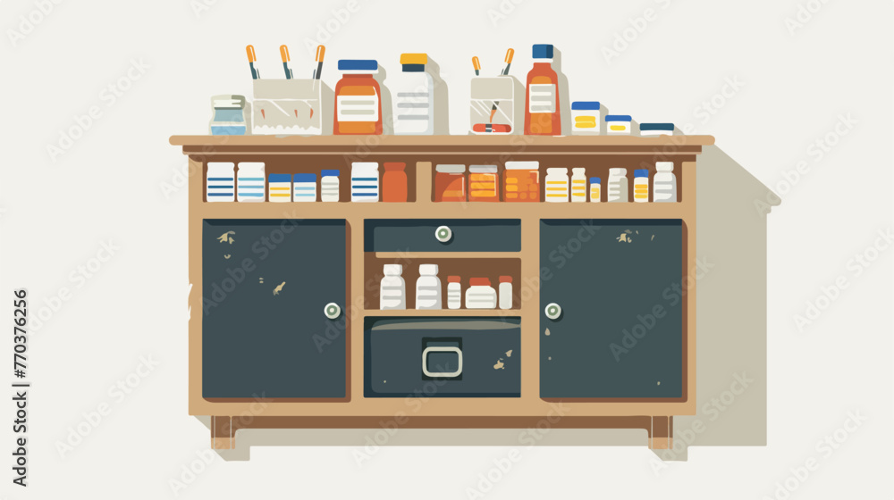 medicine chest.  flat vector isolated on white background