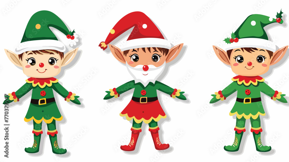Christmas elf sticker xmas santa elf character sticke