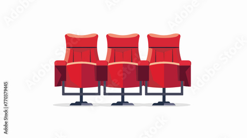 Cinema chairs isolated icon  Flat vector isolated on