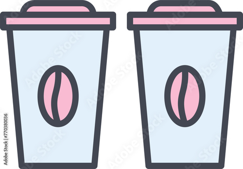 Two Coffees Vector Icon