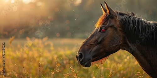 "Elegance of Horses and Golden light"