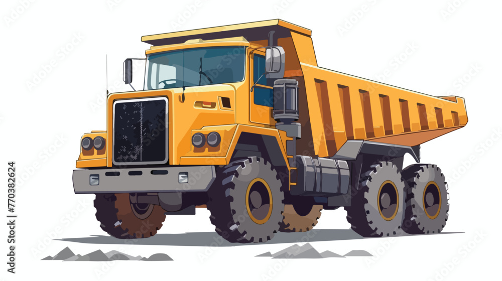 Construction big truck or icon vector on white background