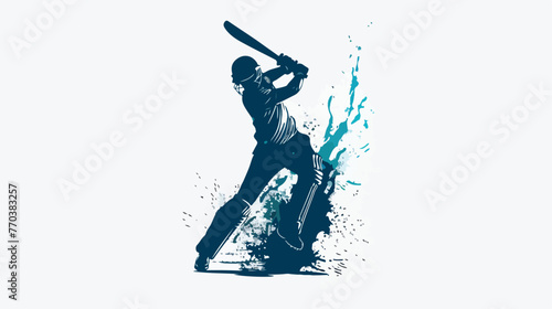 Creative monogram with cricketing player silhouettes. © Megan
