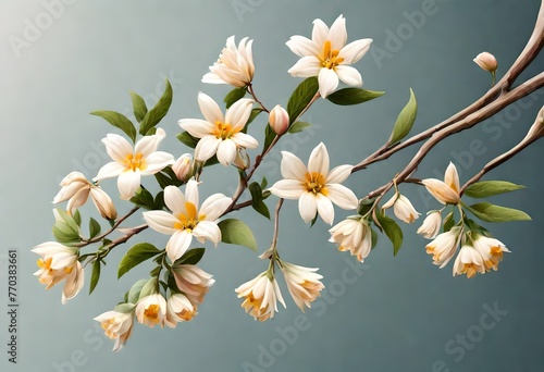 Cluster of Flowers Hanging on Branch
