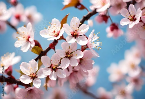 Magnolia spring blooming garden, blurred nature background with sun shine and bokeh
cherry tree blossom