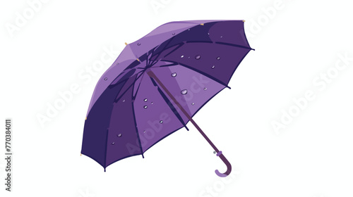 Purple Icon of Parasol. flat vector isolated on white