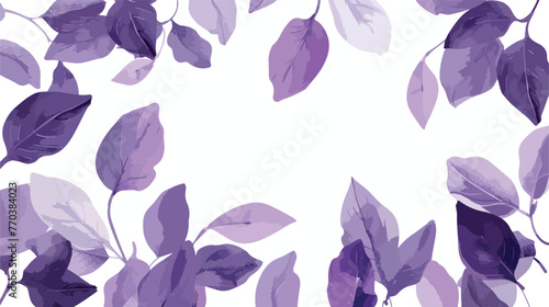 Purple Leaves Plain Background Monochromatic flat vector
