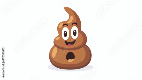 Cute Poo Vector. Flat Character Emoji s. Cartoon Masc