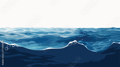 Dark blue ocean surface seen from underwater Flat vector photo