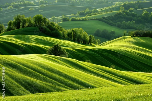 Beautiful landscape in Tuscany, Italy, Green hills