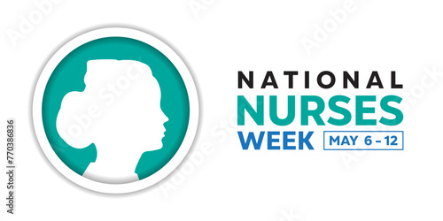 National Nurses Week. Great for cards, banners, posters, social media and more. White background.  