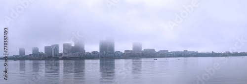 View to Rhodes from Wentworth Point on a foggy day photo