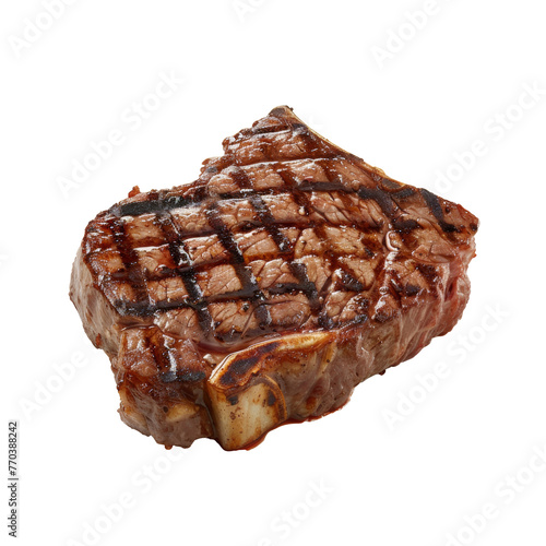 Perfectly Grilled Steak with Char Marks - High-Quality Isolated Image on Transparent Background