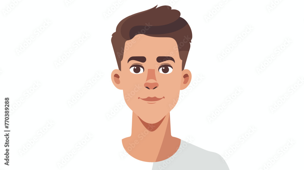 Europe man face in modern flat style vector simple pe