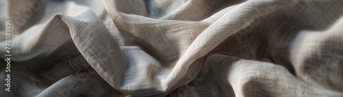 Subtle linen fabric texture with gentle folds and shadows for a minimalist and calming aesthetic