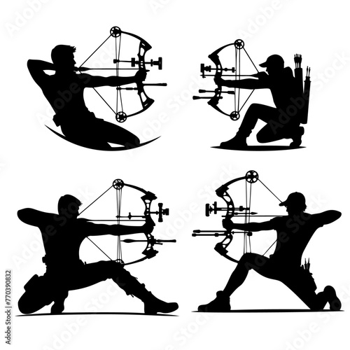 silhouette illustration of crossbow sport game