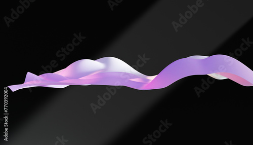 Cloth fabric gradient waves abstract background. Iridescent glass wavy surface. Liquid surface, ripples, reflections. 3d render illustration.